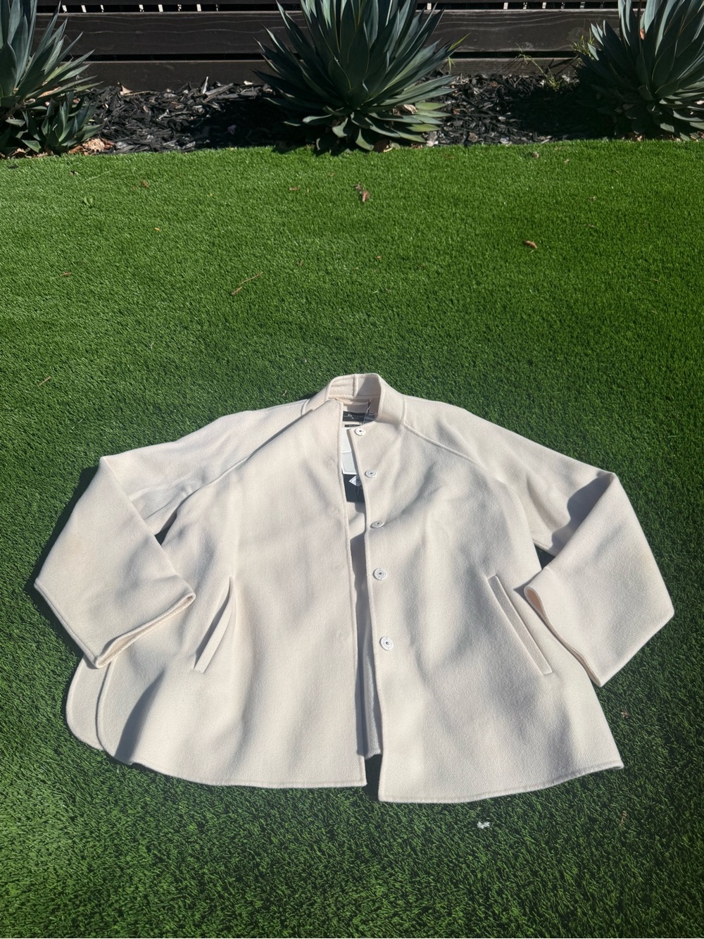 Weekend MaxMara Foligno wool ivory Stand-Collar coat